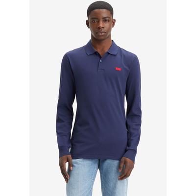 Langarm-Poloshirt LEVI'S, Herren, Gr. XXL, blau (naval acad), Obermaterial: 96% Baumwolle, 4% Elasthan, bestickt, casual, regular fit taillenbedeckt, ohne Ausschnitt, Langarm Bündchen, Shirts, mit Logo Stickerei Image