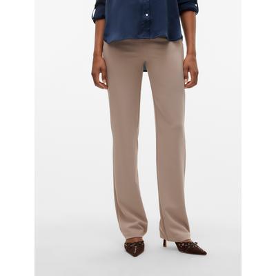 Anzughose VERO MODA "VMZAMIRA MR SLIM STRAIGHT PANT", Damen, Gr. M (38), Länge 32, grau (moon rock), Web, Obermaterial: 95% Polyester, 5% Elasthan, unifarben, elegant, Hosen Image