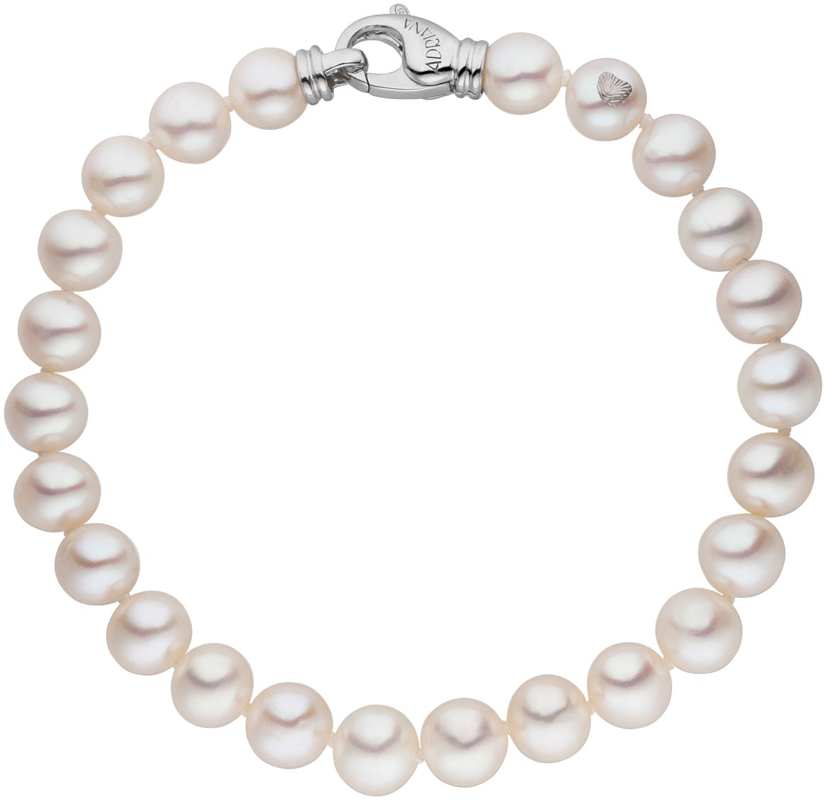 Perlenarmband ADRIANA "Schmuck Geschenk Silber 925 Armband Armkette La Maddalena" Gr. 5, bunt (silberfarben, weiß), Armbänder, Damen, 5, Perlen Seide Silber 925 (Sterlingsilber), Perlen, Seide, Silber 925 (Sterlingsilber), Perlenarmband, Made in...