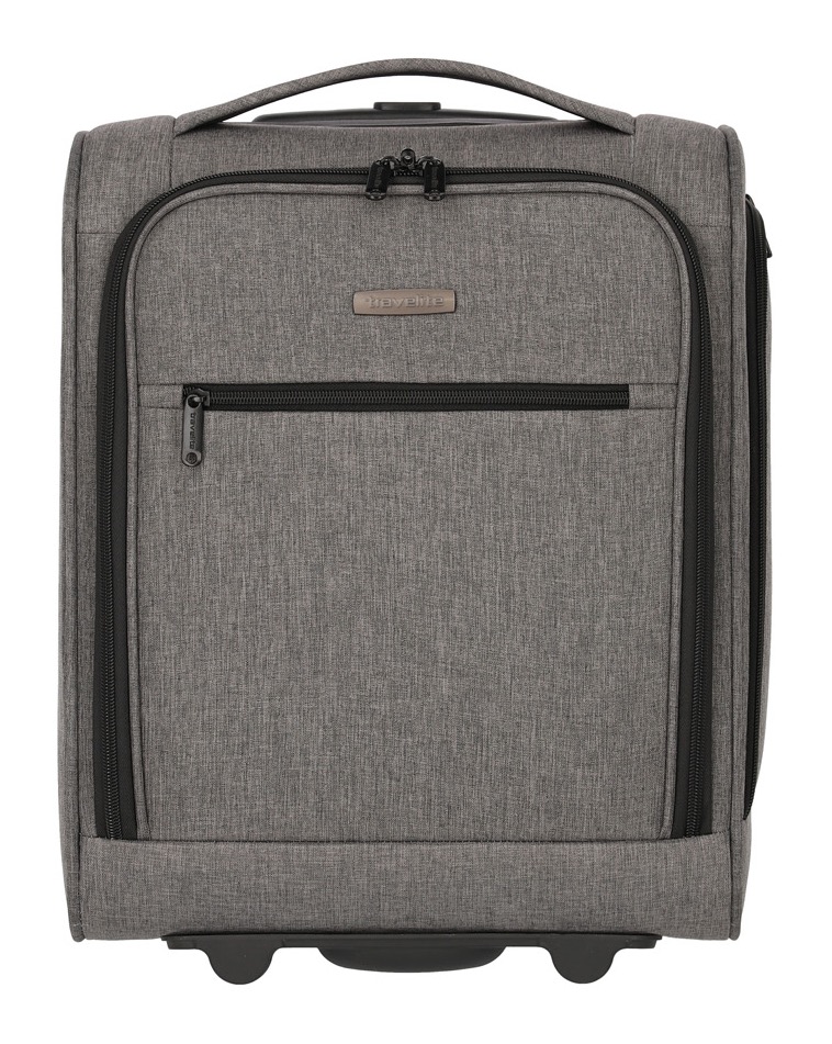 Weichgepäck-Trolley TRAVELITE "CABIN Bordtrolley Underseat, 43 cm", Gr. B/H/T: 34 x 43 x 20 28, grau (grau, melange), Polyester, unifarben, Basic, Koffer, Handgepäck-Koffer Reisekoffer mit Aufsteckfunktion Bordgepäck Image