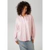 Hemdbluse ANISTON CASUAL, Damen, Gr. 46, rosa (rosa, weiß), Web, Obermaterial: 72% Baumwolle, 27% Polyamid, 1% Elasthan, gestreift, casual, oversize Po-bedeckend, Langarm 1-Knopf-Manschette, Blusen, im Streifen-Dessin