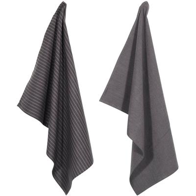 Geschirrtuch PAD "Fiora vs. Leda", grau (anthrazit), H:1cm L:70cm T:50cm, 100% Baumwolle, Geschirrtücher Image