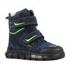 Winterstiefel RICHTER "Snow WMS: Mittel", Kinder, Gr. 34, bunt (dunkelblau, grün), Textil, Velourslederimitat, kontrastfarbene Details, casual, Schuhe, Klettstiefel, Snowboots mit wasserdichter Sympatex-Membrane