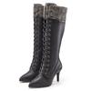 Stiefel LASCANA "Stiefelette, Langer Stiefel", Damen, Gr. 42, schwarz, Obermaterial: 100% Lederimitat. Futter: 100% Lederimitat. Decksohle: 100% Lederimitat. Laufsohle: 100% Synthetik, unifarben mit Farbeinsatz, casual, Schuhe, mit spitz zulaufender...
