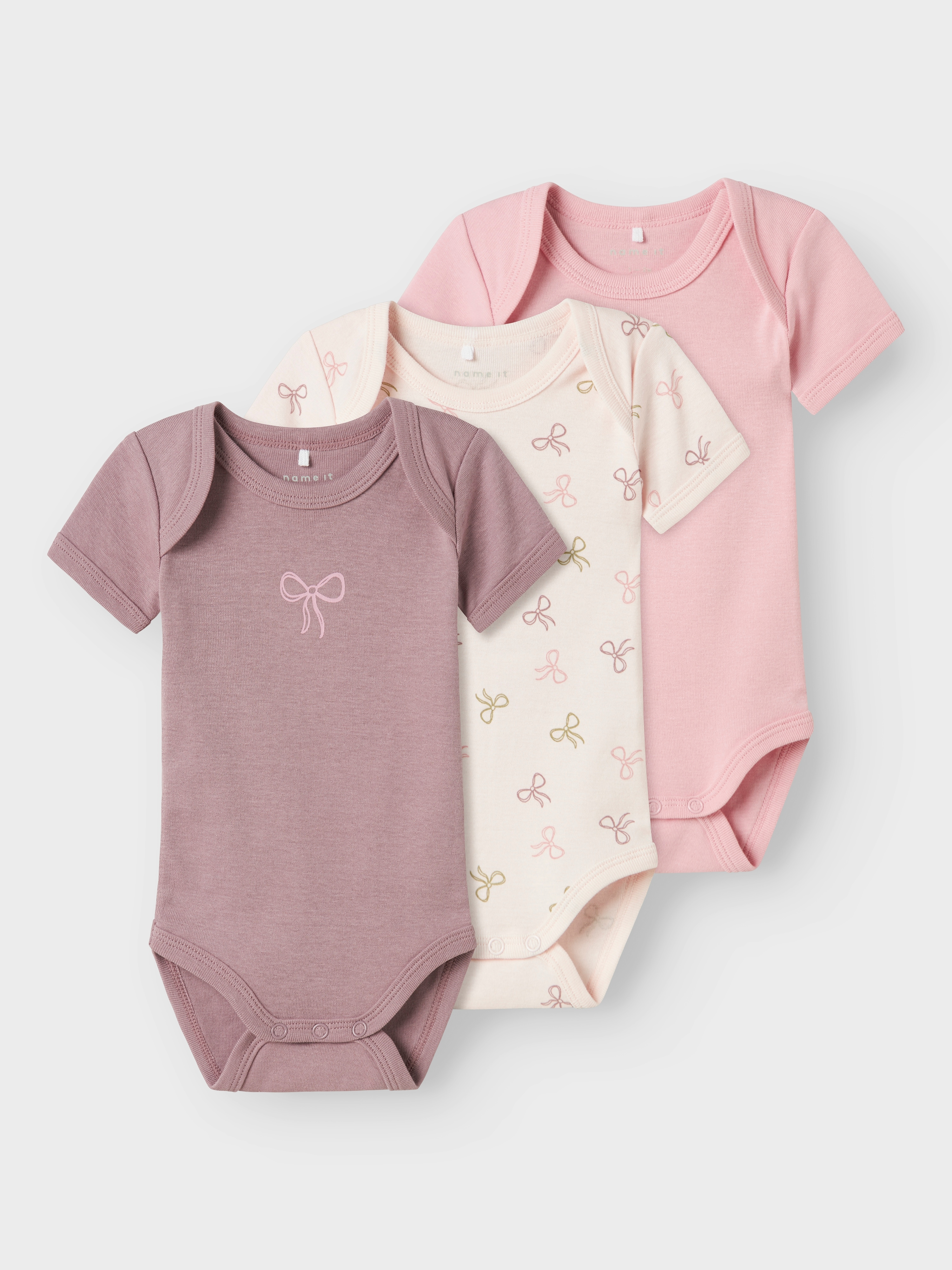 Body NAME IT "NBFBODY für Mädchen mit süßem Print und angenehmem Tragegefühl", Baby, Gr. 68, N-Gr, pink (barely pink), Sweatware, Obermaterial: 100% Baumwolle, bedruckt, Casual, regular fit, Rundhals, Bodys, bedruckt, regular fit, Baumwolle, Rundhals Image