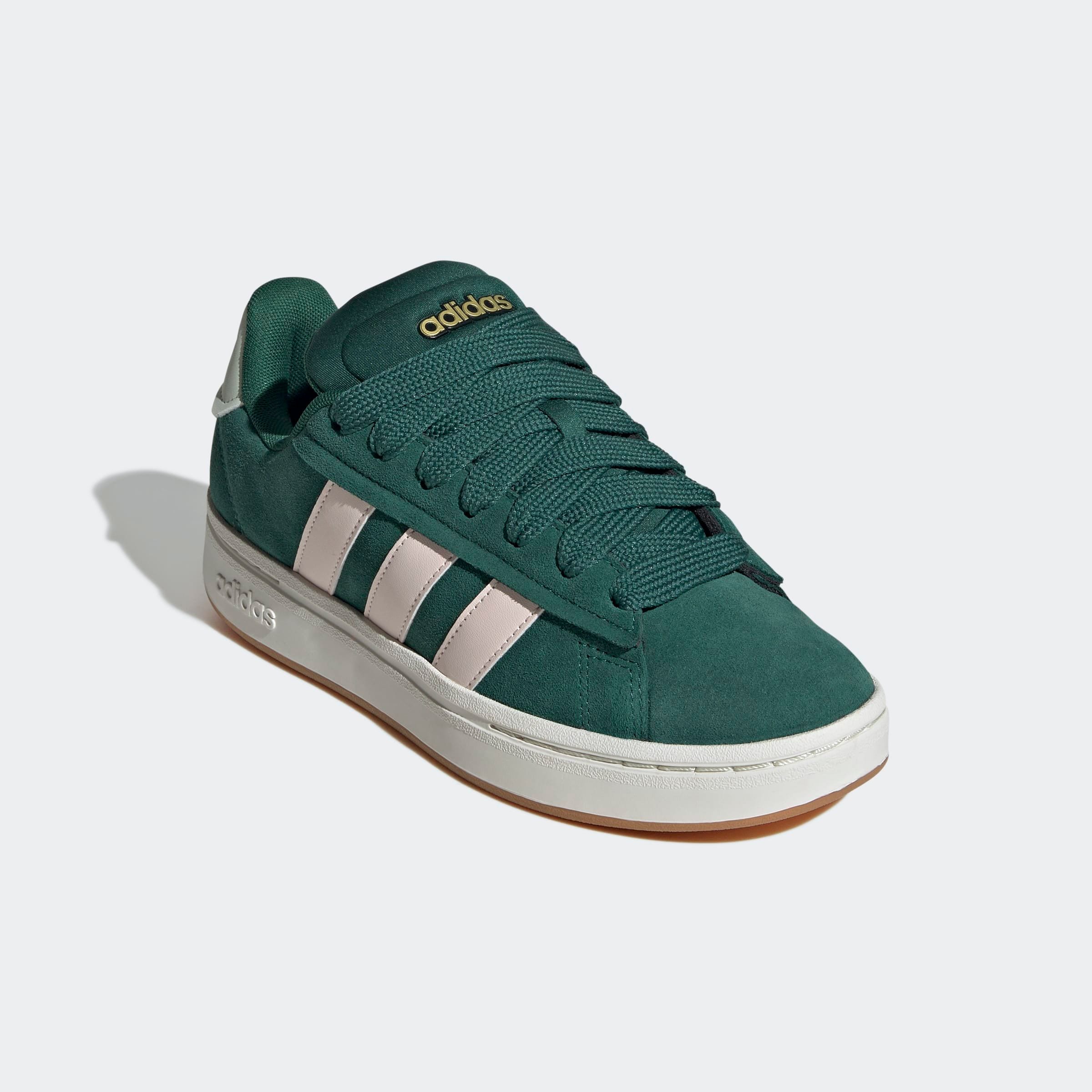 Sneaker ADIDAS SPORTSWEAR "GRAND COURT ALPHA", Damen, Gr. 42,5, grün (collegiate grün, wonder quartz, linen grün), Leder, Textil, Schuhe Sneaker, Design inspiriert vom adidas Campus 00