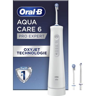 Munddusche ORAL-B "AquaCare 6", grau (weiß, grau), MundduschenB:6,8cm H:25,3cm T:16,1cm, Kabellose mit Oxyjet-Technologie, B:6,8cm H:25,3cm T:16,1cm