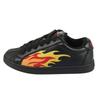 Sneaker BUFFALO "LIBERTY", Herren, Gr. 43, schwarz (schwarz, flamme), Lederimitat, sportlich, Schuhe, Freizeitschuh, Halbschuh, Schnürschuh mit Flammen-Motiv