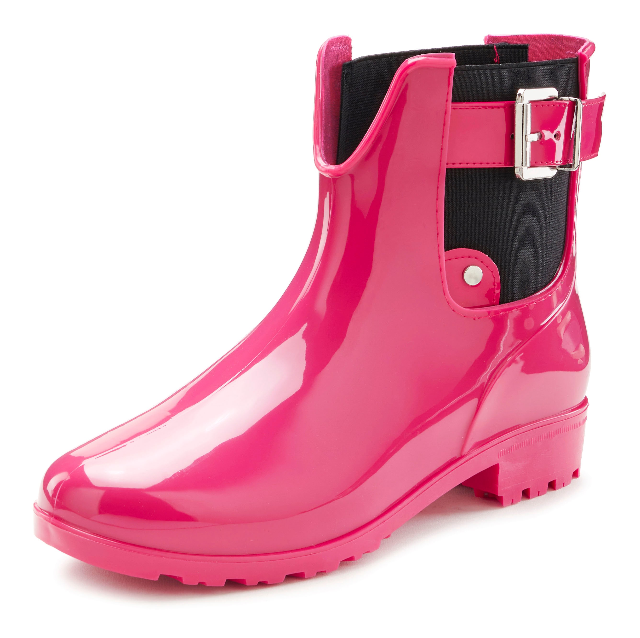 Gummistiefelette VIVANCE, Damen, Gr. 36, pink, Obermaterial: 100% PVC. Decksohle: 100% Textilmaterial. Futter: 100% Textilmaterial. Laufsohle: 100% Synthetik, glänzend, unifarben, Schuhe Chelseaboots Gummiboots Schlupfboots, Gummistiefel im...