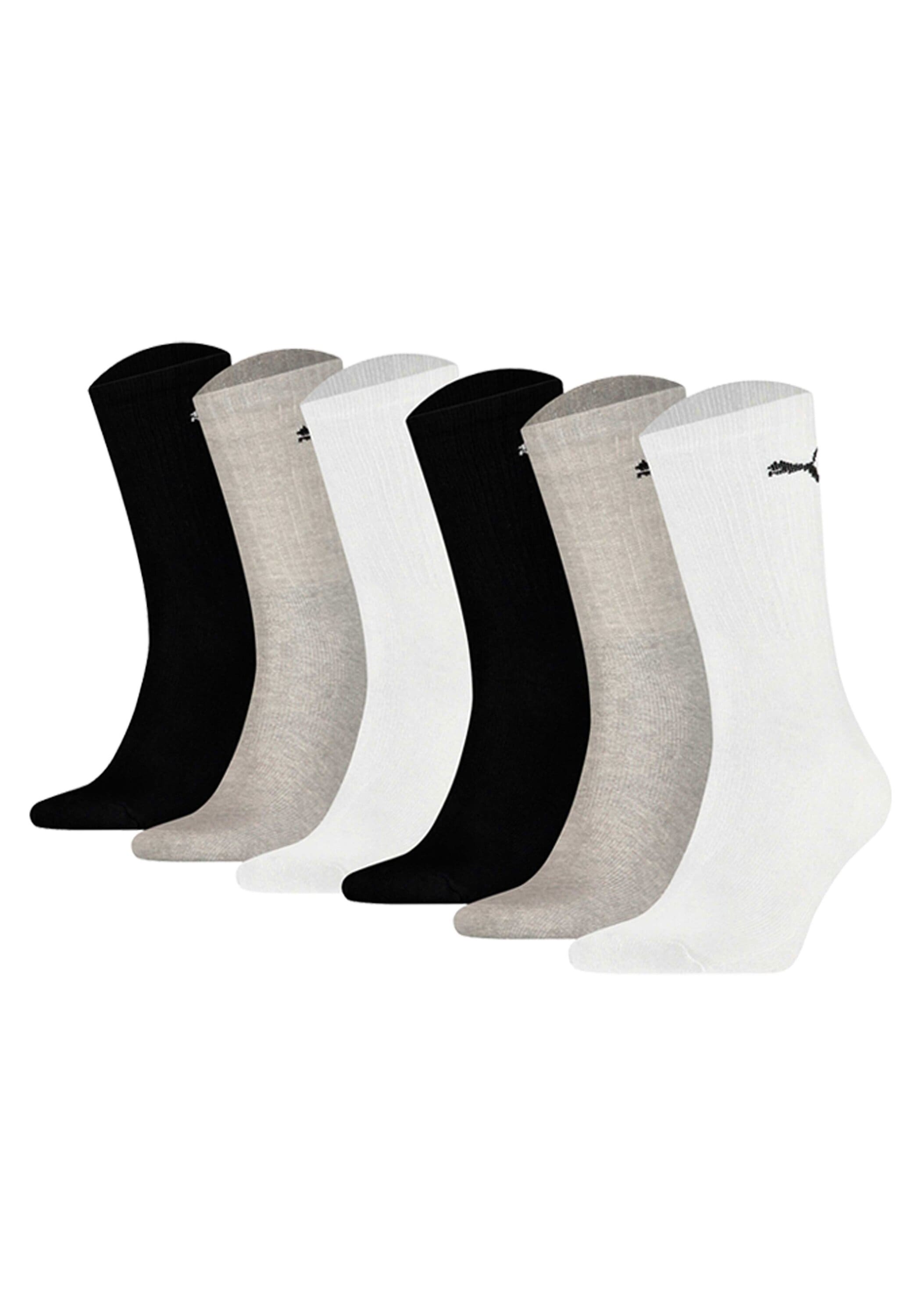 Kurzsocken PUMA "Socken 6er Pack", Herren, Gr. 43-46, bunt (schwarz, weiß, grau), Obermaterial: 74% Baumwolle CO. 21% Polyester PES. 3% Polyamid PA. 2% Elasthan EL., Socken Image