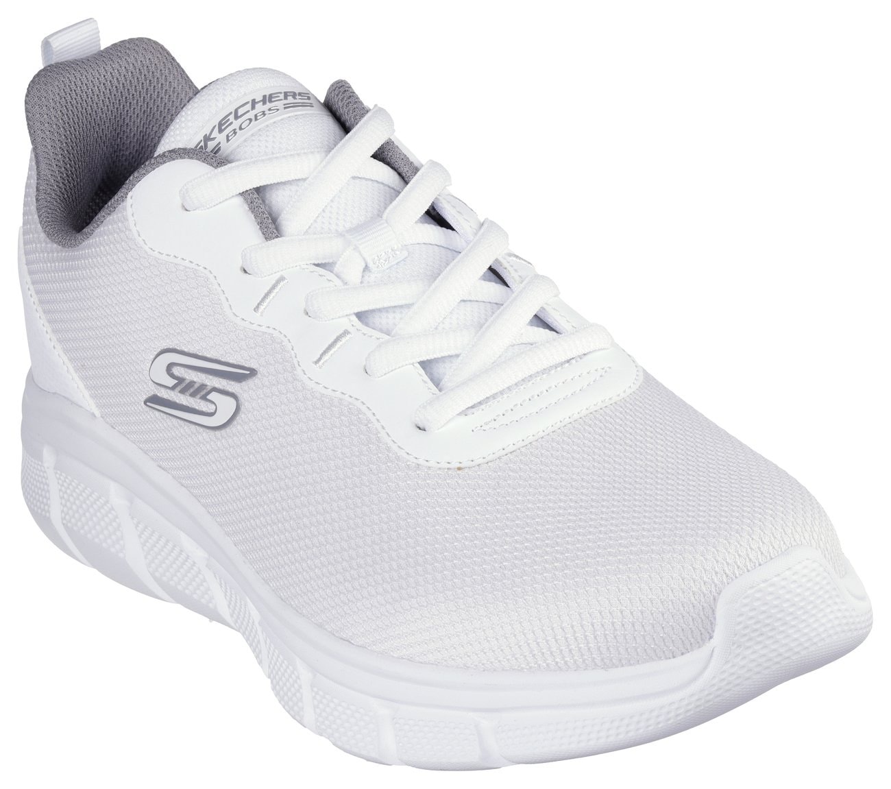 Sneaker SKECHERS "Bobs Sport™ B Flex – Chill Edge", Herren, Gr. 48,5, weiß, Lederimitat, Mesh, Schuhe Sneaker, Chunky Sneaker, Schnürschuhe in veganer Verarbeitung