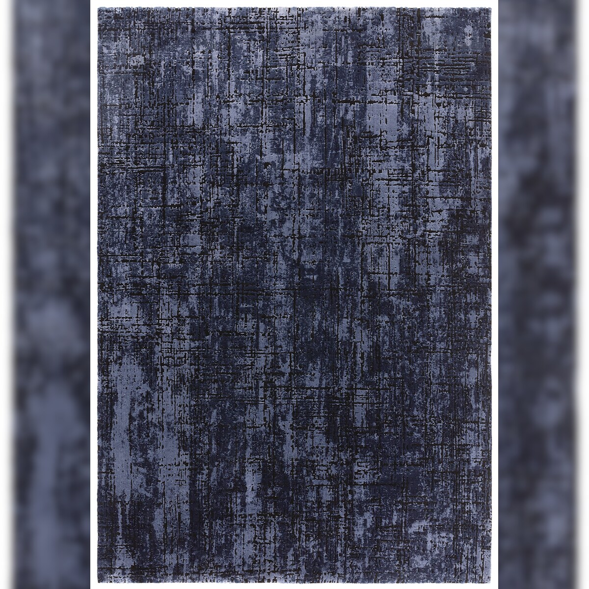 Kunstfaser-Teppich Hochwertig Modern | 200x290cm, 11mm Flor, 13mm Gesamt | Dunkelblau | Leicht zu reinigen | Bürotauglich | TIBER-Rom | Kadima Design Image