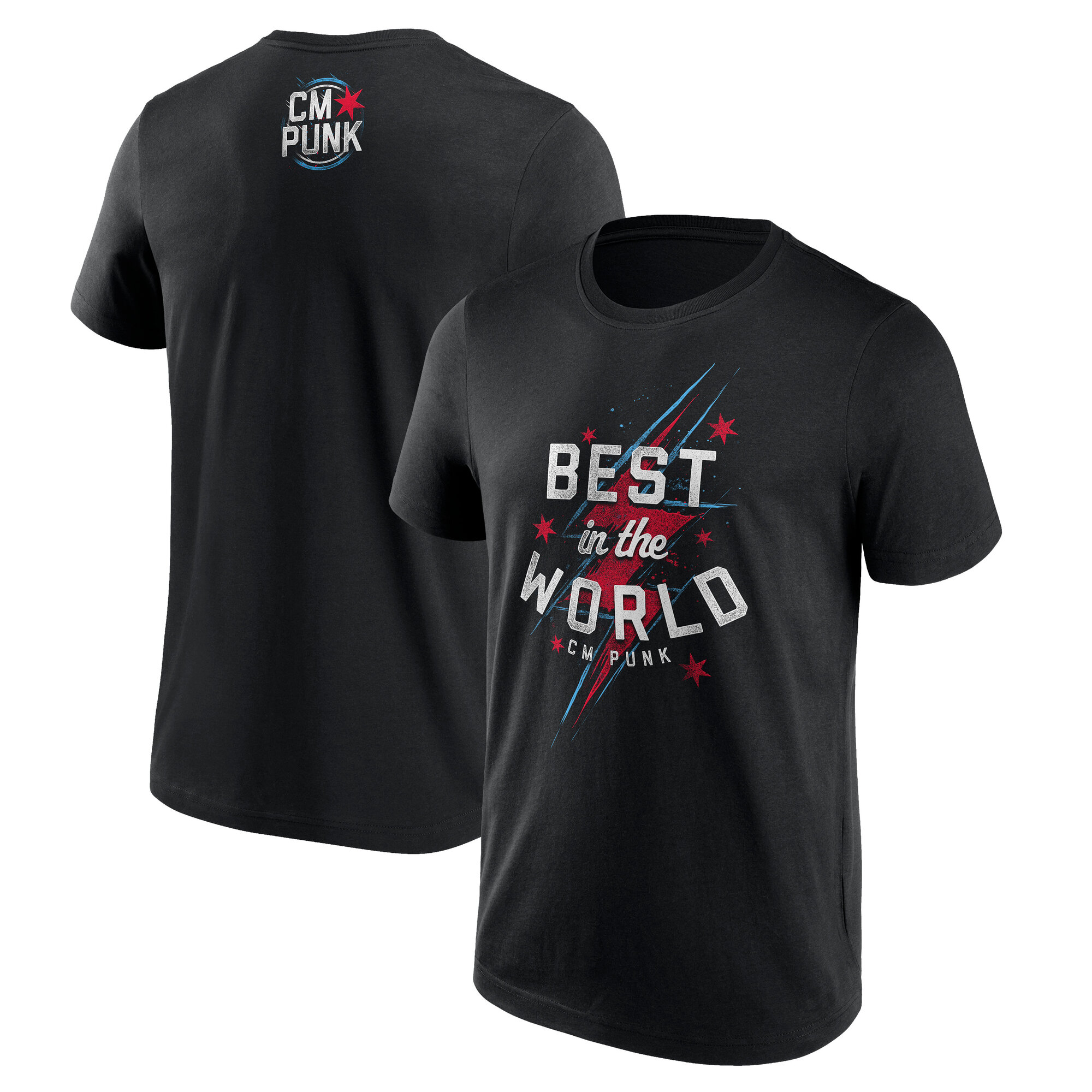 "WWE CM Punk Best In The World Lightning T-Shirt - Schwarz - Herren"