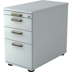 Hammerbacher Standcontainer 80cm 2 Schub 1 Hängeregistratur Schloss Streifengriff Grau Image
