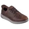 Slip-On Sneaker SKECHERS "ORELL-YATES", Herren, Gr. 47,5, braun (dunkelbraun), Leder, Lederimitat, casual, Schuhe, Slipper, Sneaker, Freizeitschuh mit Slip-Ins Technologie