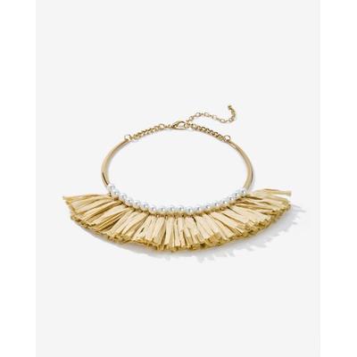 Boston Proper - Pearl and Raffia Necklace Gold