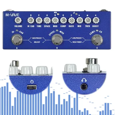 Bass Multi-Effect Pedal with Loading 9 AMP Models Delay Reverb Processsor Mixers Effect Pedal for