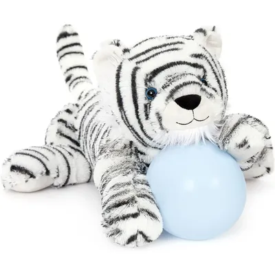 Stuffed Tiger White Plush Tiger Toy for Girls, 22inch (Not Including Tail) Giant Stuffed Animals for