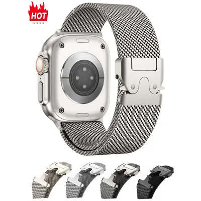 Titanium Milanese Loop For Apple watch Ultra 2 49mm Series 10 9 8 7 6 5 4 SE 46mm 42mm 41mm 45mm