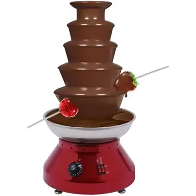 Commercial Chocolate Fountain, 5 Tier Hot Chocolate Fondue Tower, 7 Ibs Large Capacity Stainless