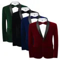 Abito da uomo in velluto dorato di lusso di alta qualità Giacca slim fit con un bottone Blu / Rosso
