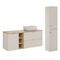 Set di mobili da bagno con lavabo effetto legno cachemire 140cm
