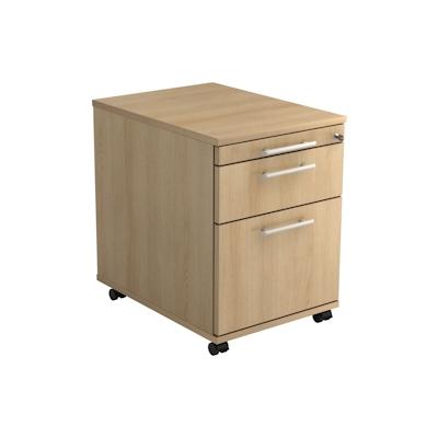 Hammerbacher Rollcontainer 58cm 1 Schub 1 Hängeregistratur Schloss Relinggriff Eiche Image