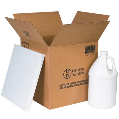 12 1/4 x 12 1/4 x 12 3/4" 4 - 1 Gallon Plastic Jug Shipper Kit (HAZ1132) Each GoodEarth Products