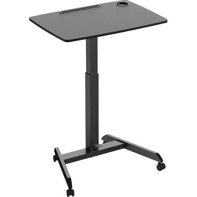 Kantek Adjustable Height Mobile Sit Stand Desk, 22" x 31.50", 49" Height, Black (KTKSTS330B) Each Table Desk
