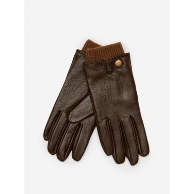 J.McLaughlin Men's 2 in 1 Leather Gloves Cognac, Size Large | Cashmere/Leather