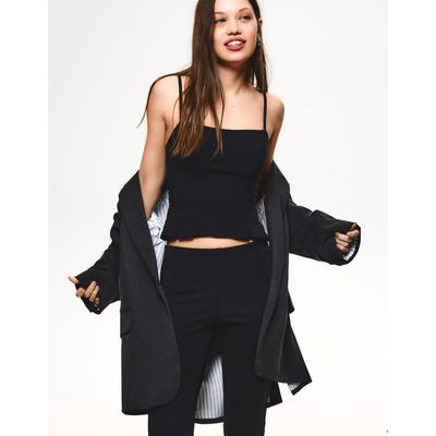 Bershka Flecked Oversize Blazer Women S Dark Grey