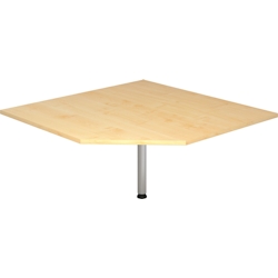 Hammerbacher Verkettungsplatte trapezform 120x120cm mit Fuß Ahorn/Silber Image
