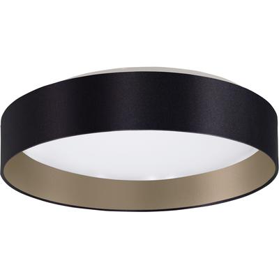 MY HOME LED Deckenleuchte "Juria", schwarz (schwarz taupe), Ø 38cm H: 9,00cm, Lampen, Deckenlampe Ø38 x H9 cm mit Textil-/Stoffschirm, CCT, Fernbedienung Image