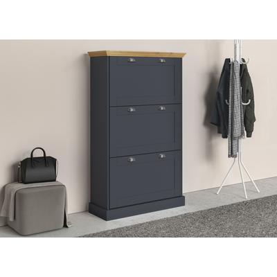 Schuhschrank HOME AFFAIRE "Motala", grau (anthrazit, eiche), B:80cm H:132cm T:30cm, Spanplatte, Schränke, mit 3 Klappen, Platz für 18-20 paar Schuhe, Breite 80 cm, Höhe 132 cm Image