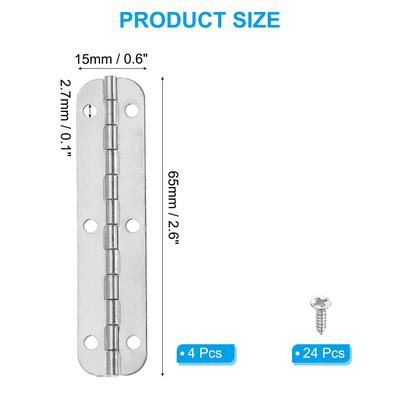 Small Piano Hinge 2.6" x 0.6", 180-Degree Hinge