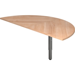 Hammerbacher Anbautisch 160x80cm 2xViertelkreis/Fuß eckig Nussbaum/Graphit Image