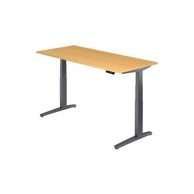 Hammerbacher Sitz-Steh-Schreibtisch elektrisch 180x80cm Buche/Graphit