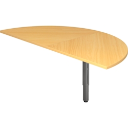 Hammerbacher Anbautisch 160x80cm 2xViertelkreis/Fuß eckig Buche/Graphit Image