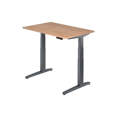 Hammerbacher Sitz-Steh-Schreibtisch elektrisch 120x80cm Nussbaum/Graphit Image