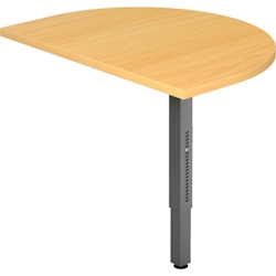 Hammerbacher Anbautisch mit Fuß eckig 60x80cm Buche/Graphit Image