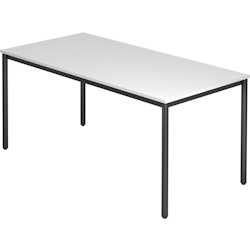 Hammerbacher Besprechungstisch Rundfuß 160x80 Weiß/Schwarz Image