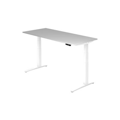 Hammerbacher Sitz-Steh-Schreibtisch elektrisch 180x80cm Grau/Weiß