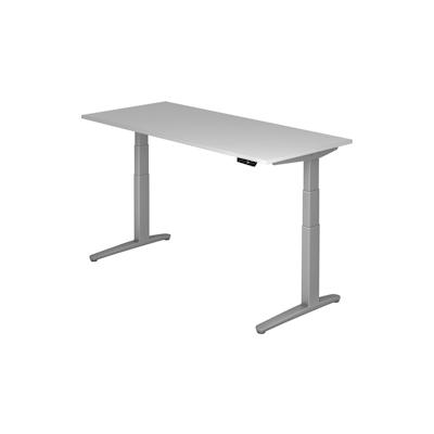 Hammerbacher Sitz-Steh-Schreibtisch elektrisch 180x80cm Grau/silber Image