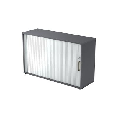 Hammerbacher Rolladenschrank 2 OH BxTxH 120x40x74,8cm Griff SG Graphit/Silber Image