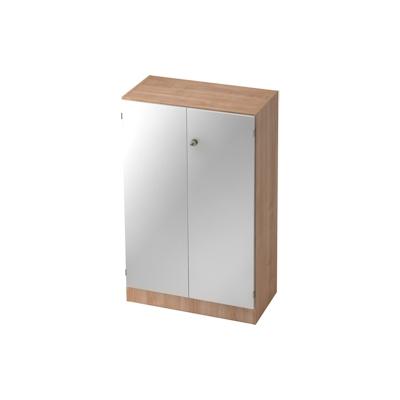 Hammerbacher Schrank Solid 3OH BxTxH 80x42x127cm Griff SG Nussbaum/Silber Image