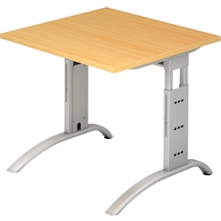 Hammerbacher Schreibtisch 80x80cm höhenverstellbar bis 85cm Buche Image