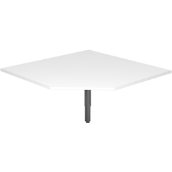 Hammerbacher Verkettungsplatte trapezform 120x120cm mit Fuß eckig Weiß/Graphit Image
