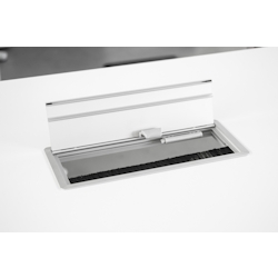 Hammerbacher Kabelklappe 30cm mit Einbau aluminium Image
