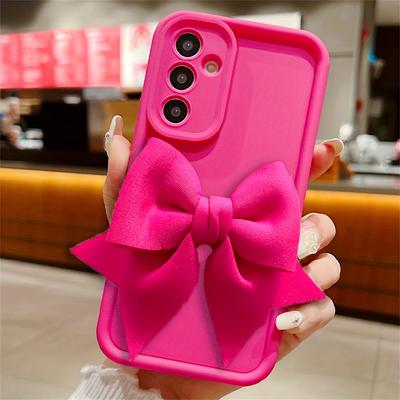 TEMU Cute Bow Tpu Phone Case For Galaxy S23 S24 S22 Ultra A34 A14 A54 5g Rose Red Gift Soft Cover