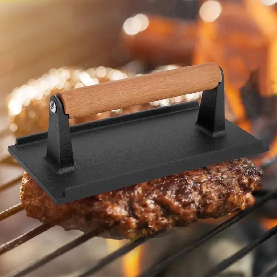 1 STÜCK Gusseisen Druckplatte unbeschichtete Eisenplatte Grill gebratener Tintenfisch Grill Outdoor Picknick Gusseisen Druckplatte Werkzeug Image